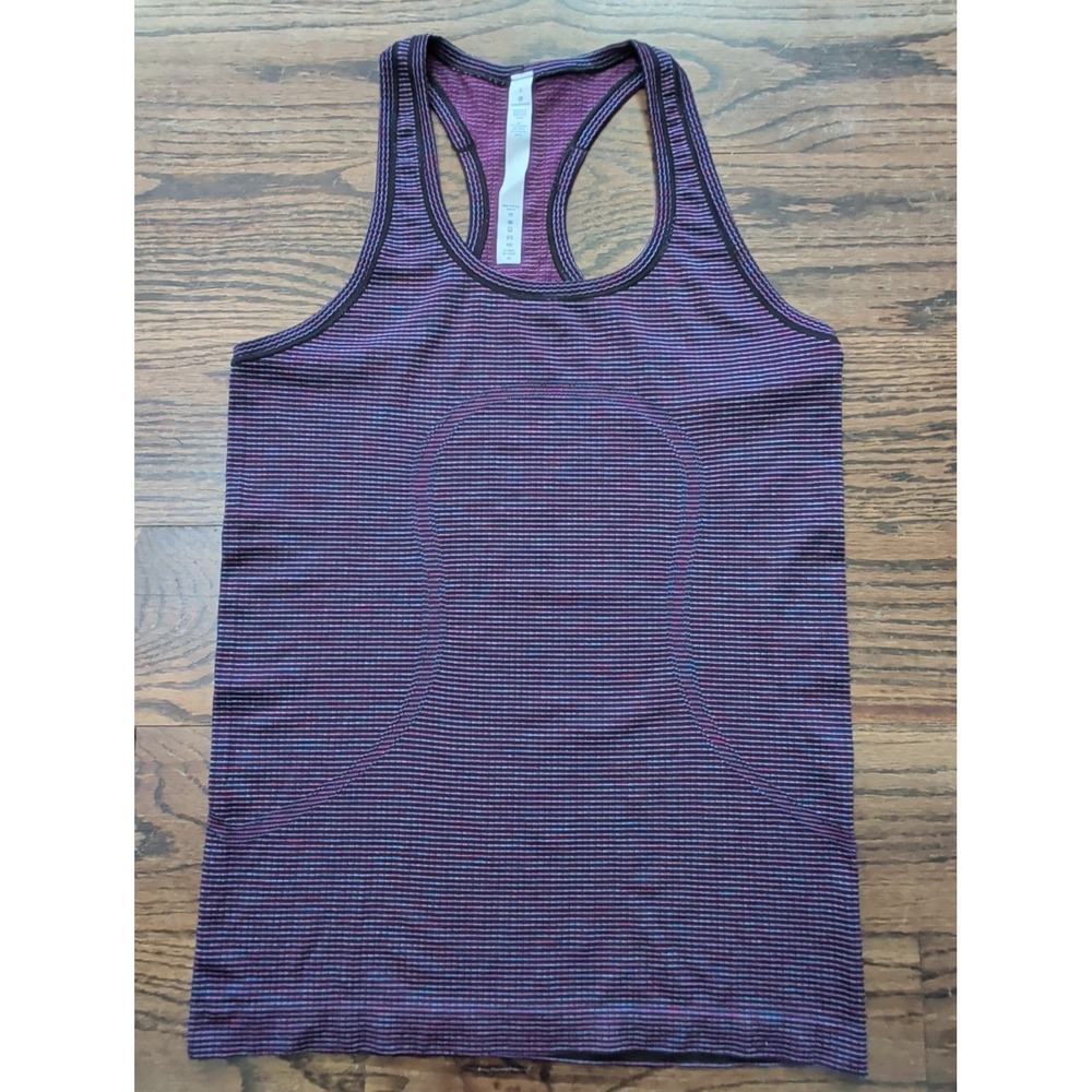 Lululemon Swiftly Tech Racerback Tank Top Sz 8 W1ASRS Patterned Purple - Picture 2 of 8